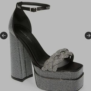 Alexander Wang Glittering Black and Silver Platform Heels
